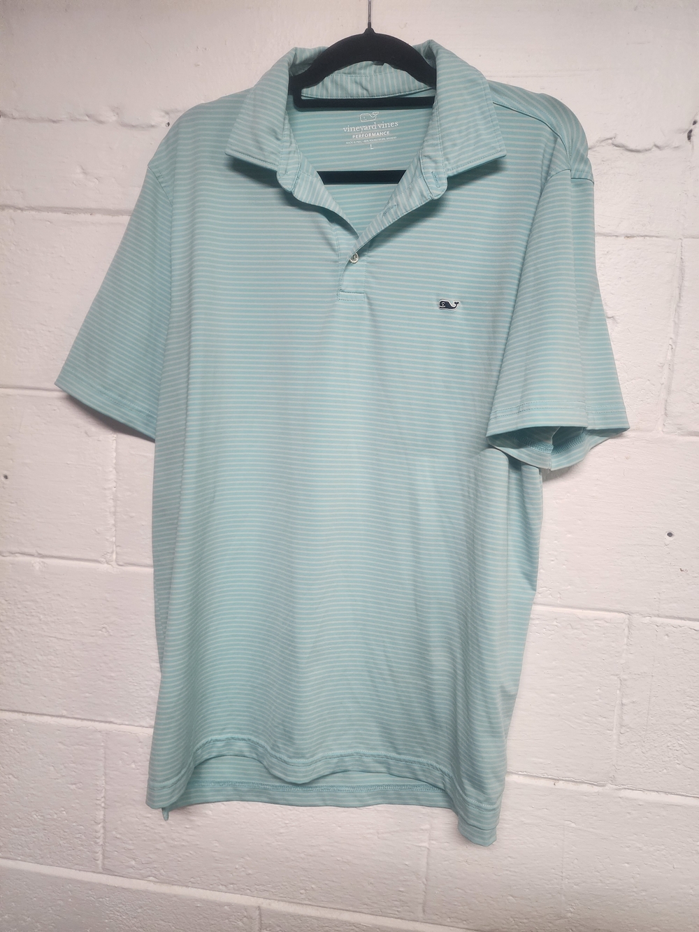 Vineyard Vines Men’s Light Blue Striped Polo Shirt